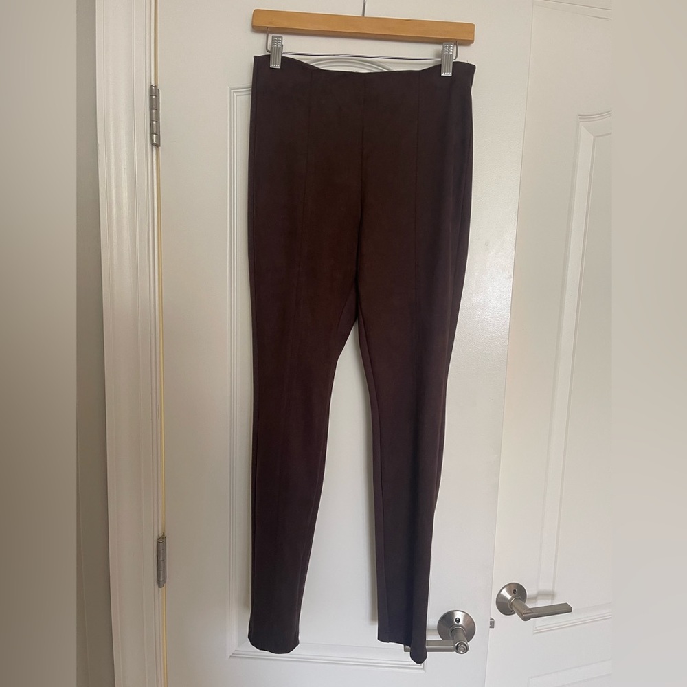 WHBM Chocolate Brown Faux Suede Leggings